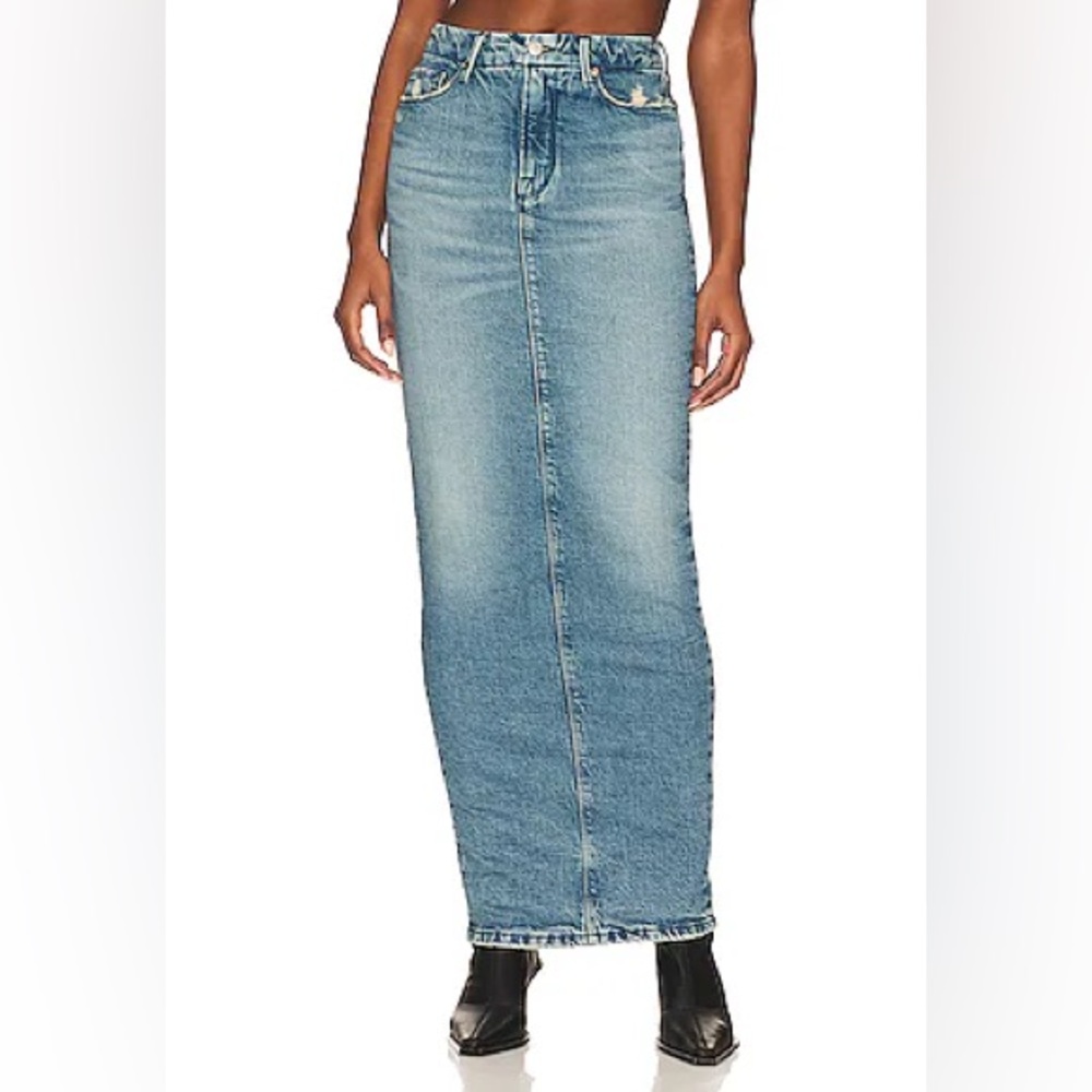 GOOD AMERICAN TUBE MAXI DENIM SKIRT IN INDIGO 357 / LIKE NEW!